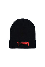 Load image into Gallery viewer, TaraYummy &#39;Yummy&#39; Embroidered Black Beanie
